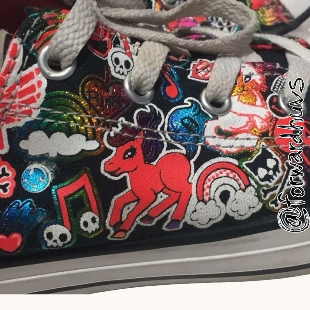 Converse All Star Unicorn Rainbow Emo Y2K Low Top Sneakers Youth 4